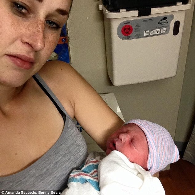 She slept with her 30-day-old baby in the same bed, nursed him, and then put him to bed.