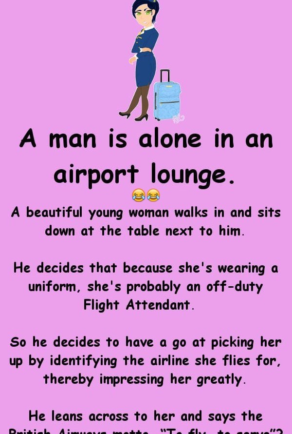 A man attempts to seduce a flight attendant.