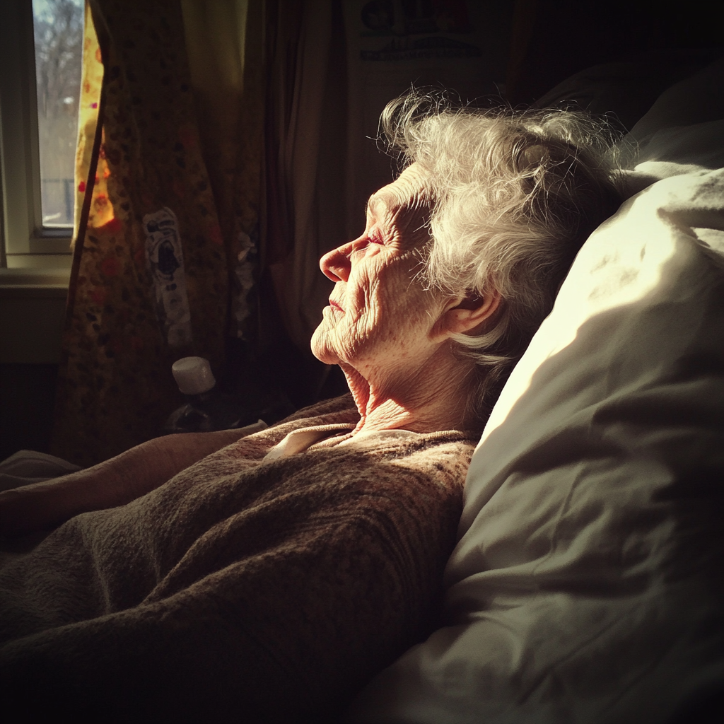 A old woman in bed | Source: Midjourney