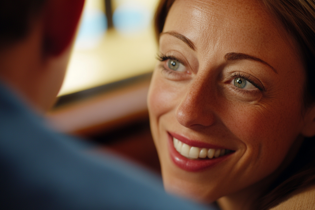 A woman talking to her boyfriend | Source: Midjourney