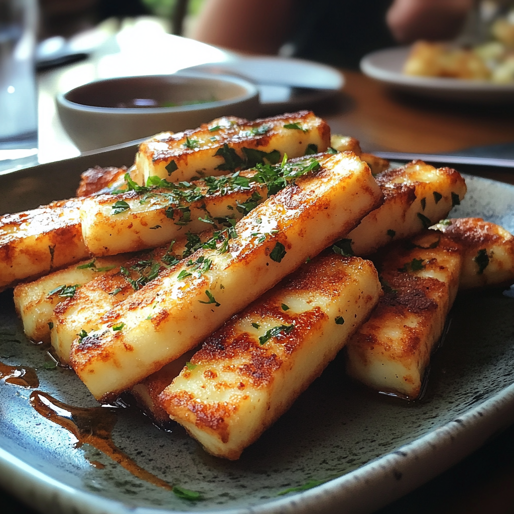 A platter of halloumi sticks | Source: Midjourney