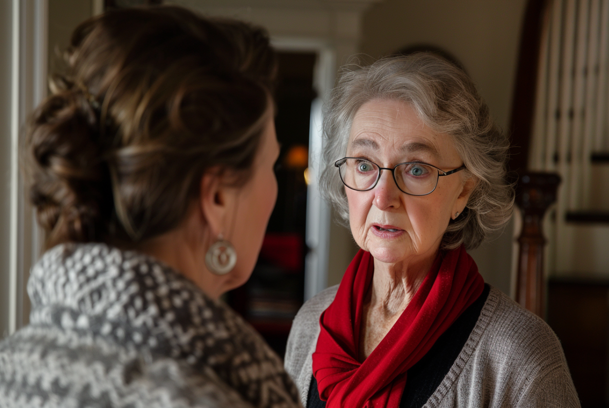 A woman speaking with her daughter | Source: Midjourney