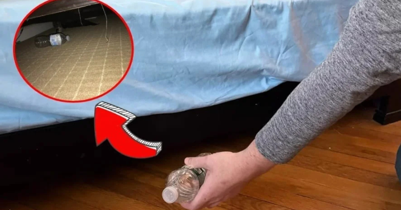 Water bottle under the bed