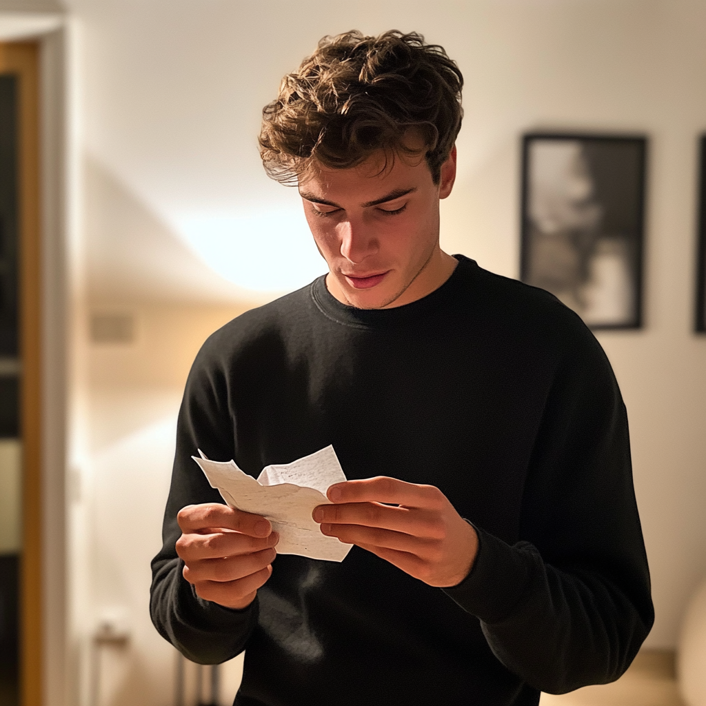 A man reading a note | Source: Midjourney