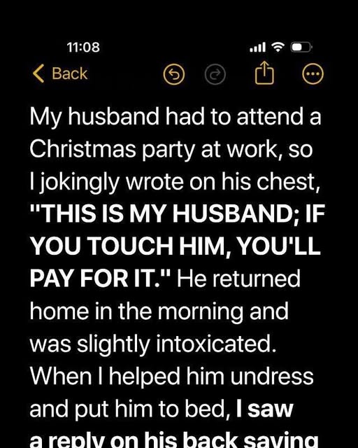 Message on My Husband’s Chest Turns into a Shocking Revelation