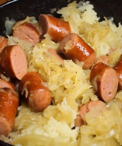 Warmhearted Delight: Polish Sausage, Sauerkraut, and Potatoes