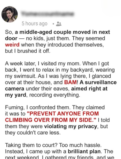 Neighbor Spy Story