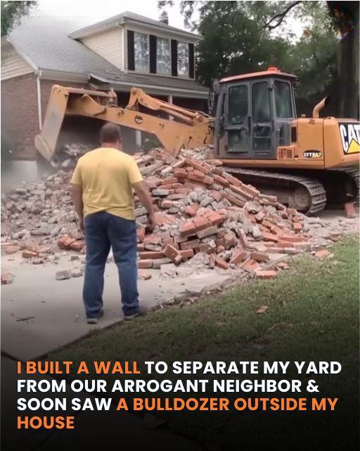 I BUILT A WALL TO SEPARATE MY YARD FROM OUR ARROGANT NEIGHBOR & SOON SAW A BULLDOZER OUTSIDE MY HOUSE