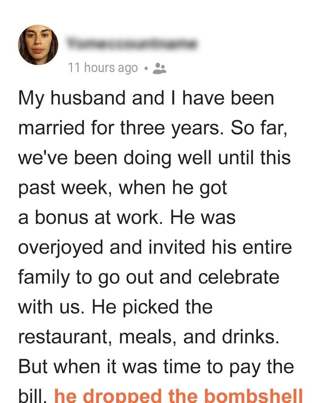 My Husband Insisted I Pay for Him and His Whole Family at a Restaurant Even Though It Was His Celebration