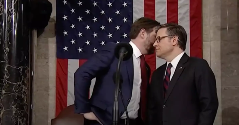 Mic Catches JD Vance Lightheartedly Critiquing Trump During Congress Speech