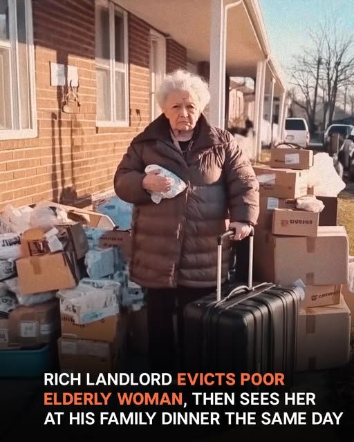 Rich Landlord Evicts Poor Old Lady from Rental Home, Goes to Family Dinner and Sees Her There