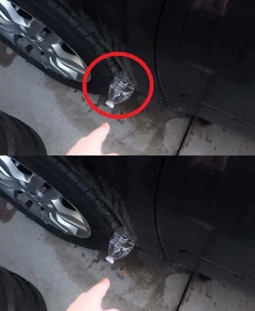If You See a Plastic Bottle on Your Tire, This Is What It Might Mean