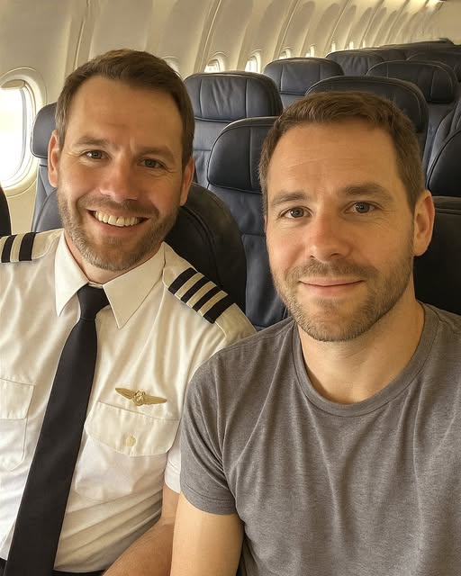 BEFORE DISEMBARKING THE PLANE, PILOT NOTICES LAST PASSENGER IS HIS CARBON COPY