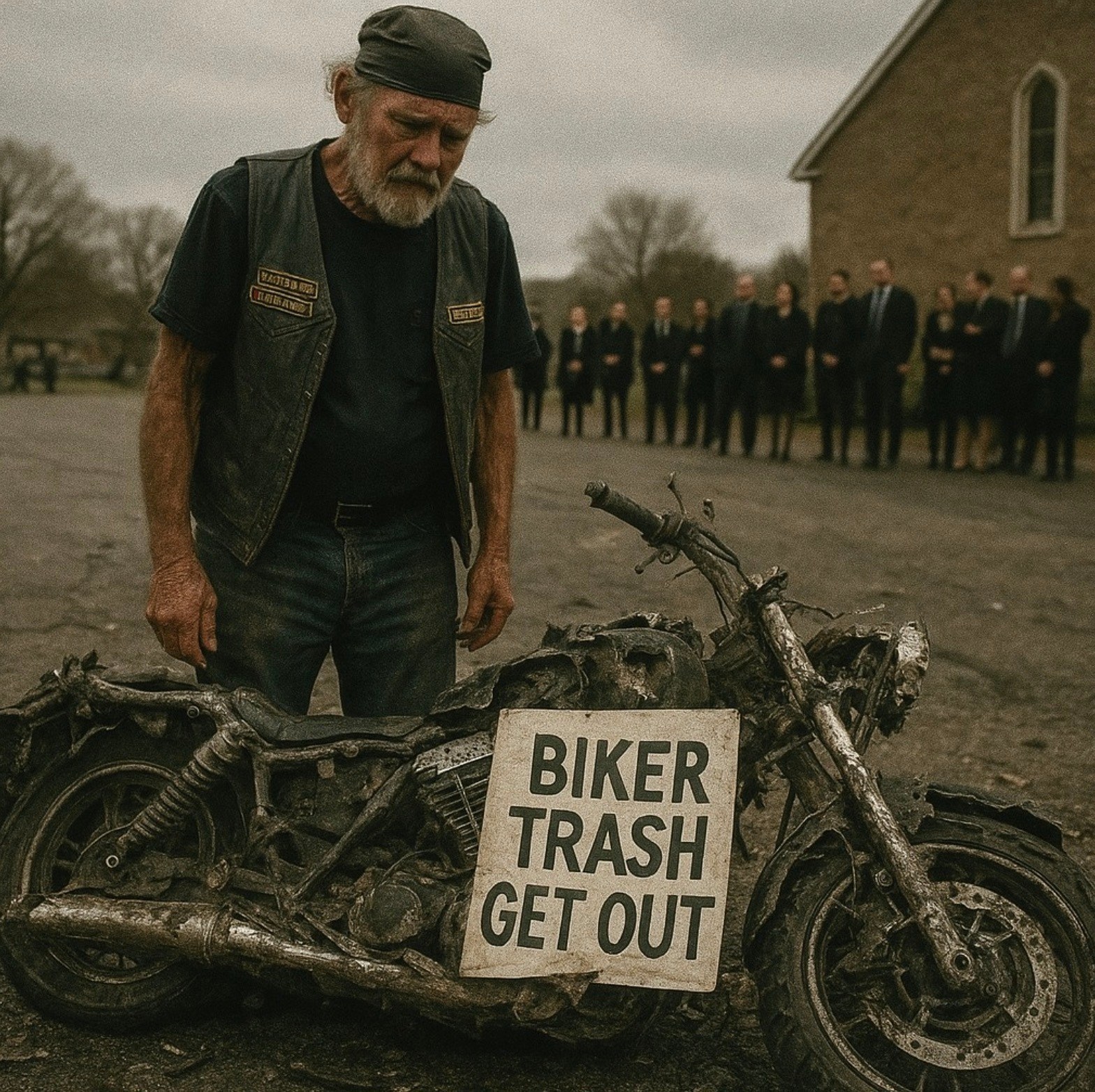 They vandalized my bike while I was at my wife’s funeral, and that too in the church parking lot