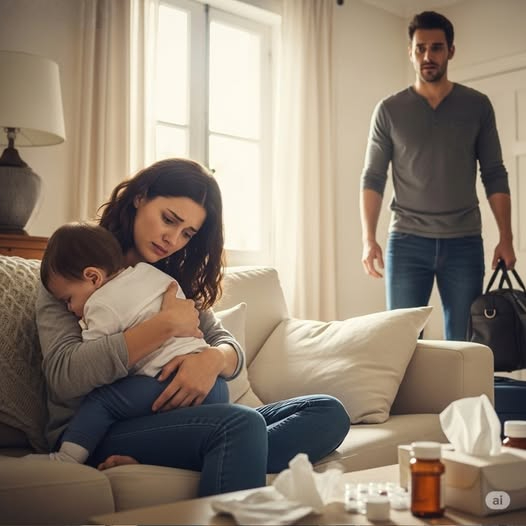WHEN OUR BABY AND I FELL S!CK, MY HUSBAND LEFT TO LIVE WITH HIS MOM SAYING MY COUGH WAS “TOO ANNOYING”