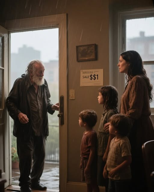 MOTHER OF FOUR LETS OLD MAN SOAKED IN RAIN INTO HER HOME, NEXT DAY SHE SELLS HER HOUSE FOR $1