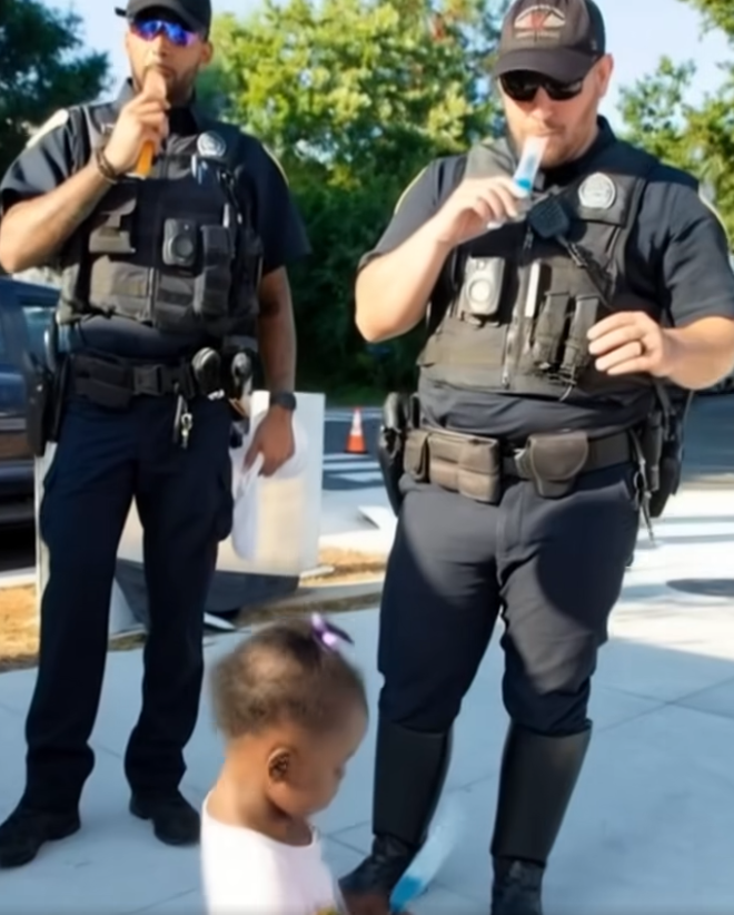 SHE WALKED RIGHT UP TO THE COPS WITH HER FREEZER POP—AND HANDED THEM A NOTE FROM HER MOM