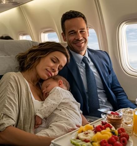A Tired Mom And Her Baby Fell Asleep On A CEO’s Shoulder Mid-Flight — What She Woke Up To Left Her Speechless