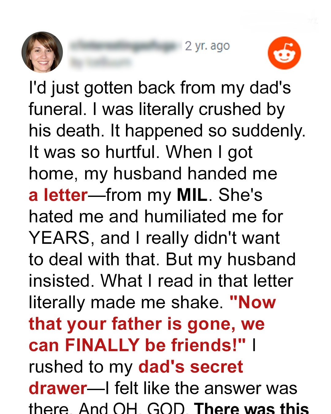 Now That My Dad Was Gone, She Said We Could “Finally Be Friends”—But Dad Left Me One Last Clue