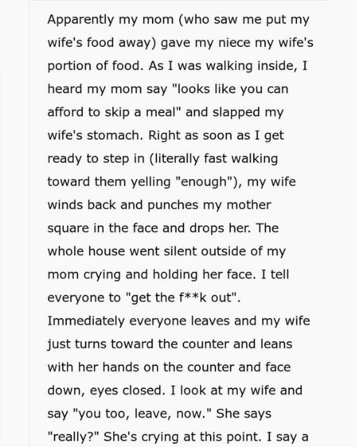 I Told My Wife And Our Baby To Get Out After She Punched My Mother