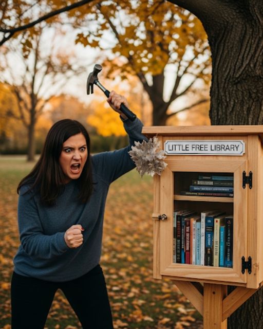 My Neighbor Is Trying To Destroy Our Little Library But Her Husband Just Sent Me A Text