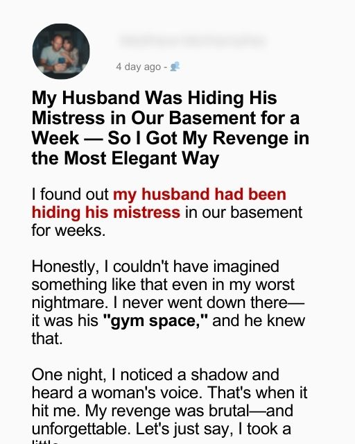 My Husband Was Hiding His Mistress in Our Basement for a Week – So I Got My Revenge in the Most Elegant Way