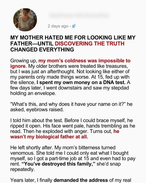 MY MOTHER HATED ME FOR LOOKING LIKE MY FATHER—UNTIL DISCOVERING THE TRUTH CHANGED EVERYTHING