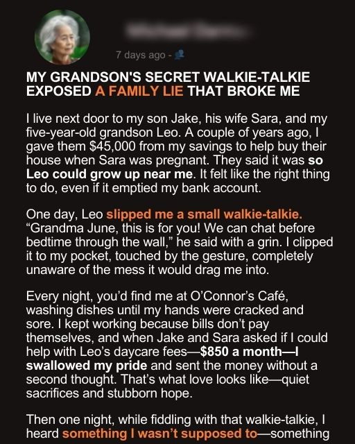 My Grandson’s Secret Walkie-Talkie Exposed a Family Lie That Broke Me