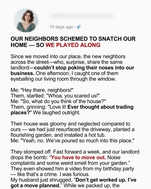 Our Neighbors Schemed to Snatch Our Home — So We Played Along