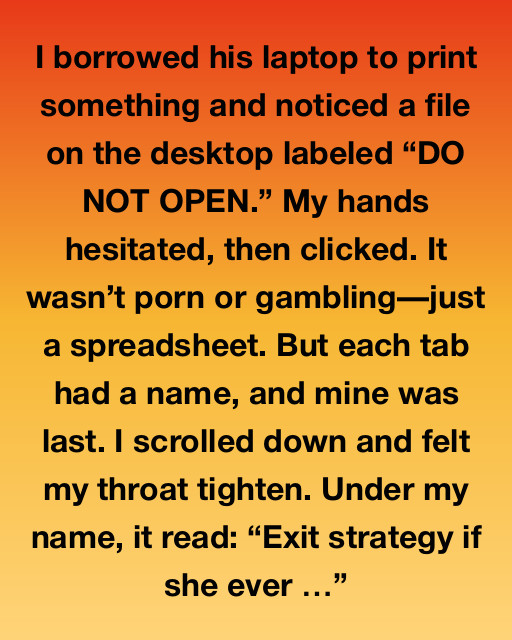 The Spreadsheet On His Desktop