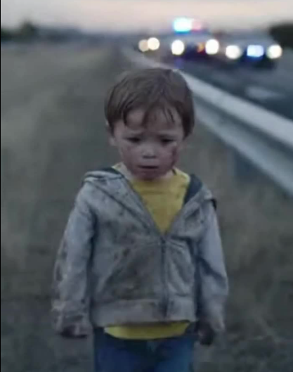 A police officer spotted a little boy
