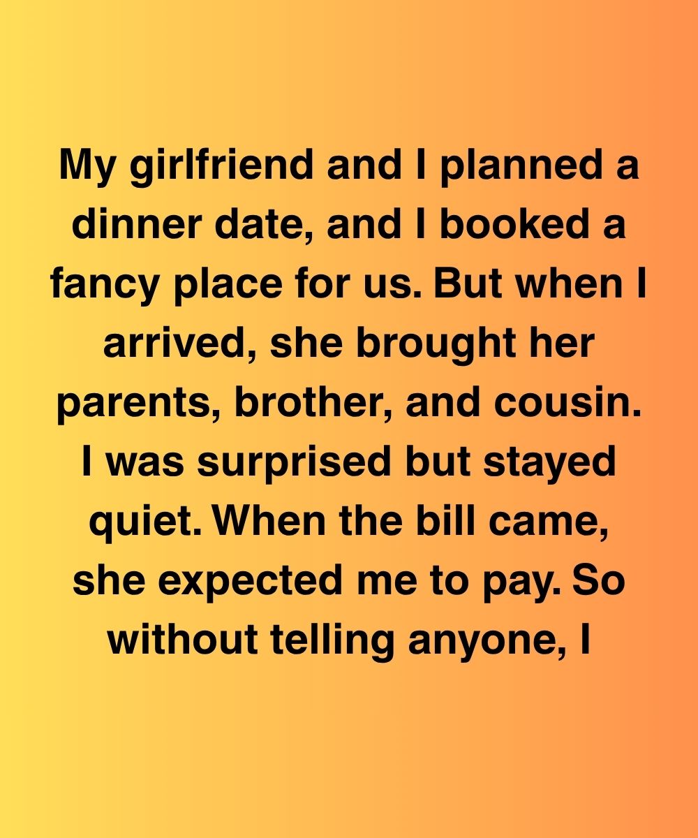 She Brought Her Entire Family To Our Date—So I Walked Out Without Paying