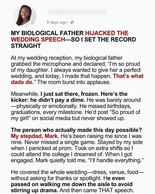 My Biological Father Hijacked The Wedding Speech—So I Set The Record Straight