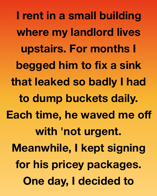 The Landlord Wouldn’t Fix My Leak—So I Let His Wife Sign for a Package He’d Been Hiding