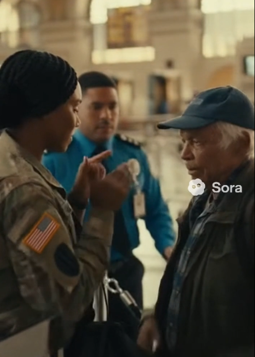 I helped a deaf veteran struggling at security.