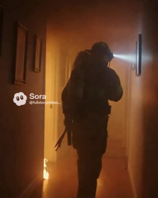 Firefighter Rescues Family From Burning Home—Sees The Photo On The Wall And Freezes Mid-Step