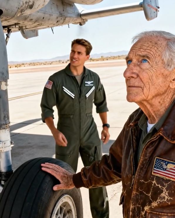 He Stood Beside the Old Warplane Like a Memory That Had Wandered Out of Time