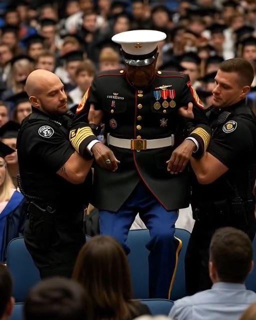 They Tried To Kick This Marine Out Of His Son’s Graduation โ Until Six Men Stood Up And Said Four Words