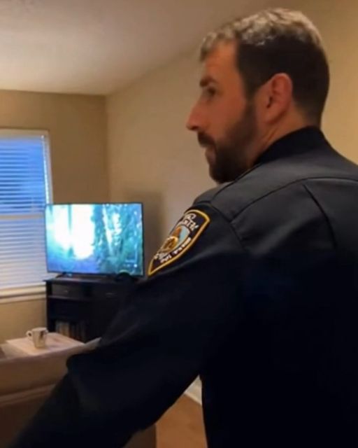 Officer Does A Wellness Check, But The Tv Gives Her Away