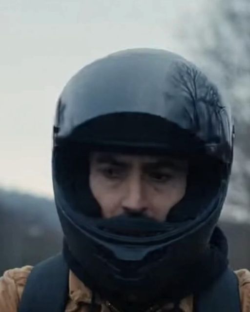 Biker Stops When He Sees A Shoe By The Curb—the Bus Has Already Left