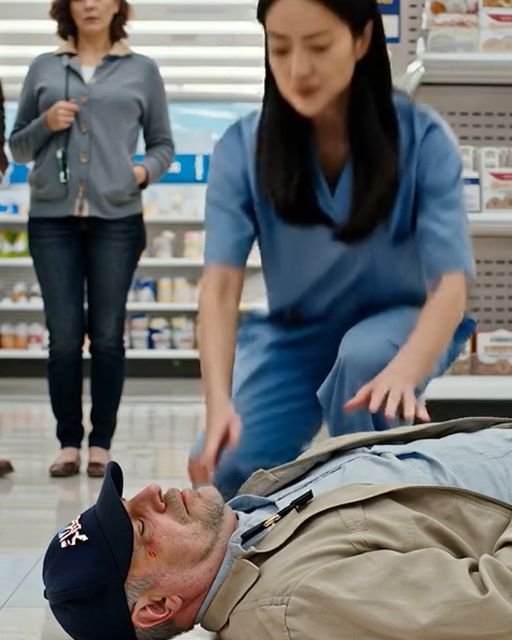 The Morning A Four-star General Hit The Floor Of A Quiet American Supermarket And A Woman In Blue Scrubs Refused To Let Him Go