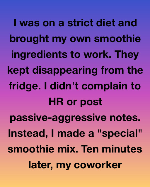 I Thought My Coworker Was Just Stealing My Food, But My “Special” Smoothie Recipe Ended Up Exposing A Secret That Changed My Entire Perspective On The Office