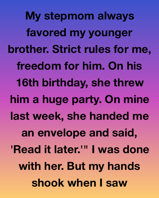 I Saw The Truth Behind My Stepmom’s Favoritism In A Single Envelope And Realized My Whole Childhood Was A Shield For My Own Future