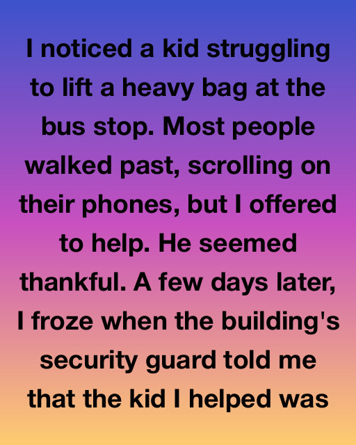 I Noticed A Kid Struggling At The Bus Stop And Offered A Hand, But I Never Expected That One Small Act To Change My Entire Life