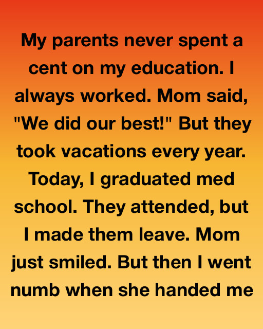 I Screamed At My Parents For Spending My Tuition On Trips. Mom Handed Me The Receipt.