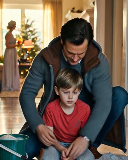 The Night I Found My Son Scrubbing My In-laws’ Kitchen Floor While Their Other Grandkids Opened Presents In The Next Room