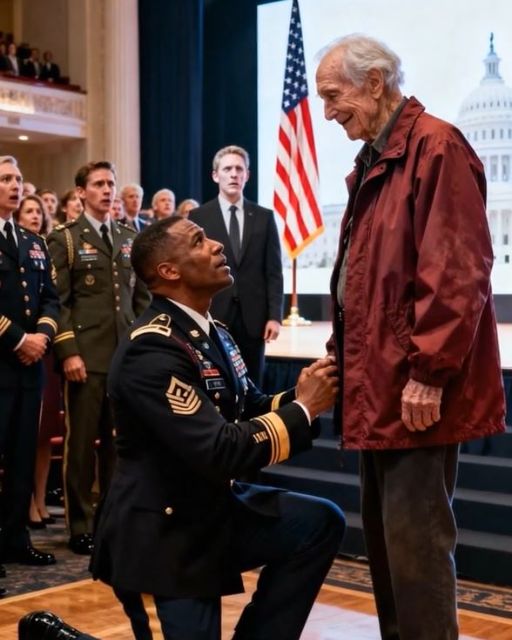 The Old Man In The Wrong Seat Refused To Move. Then A Four-star General Knelt Before Him.