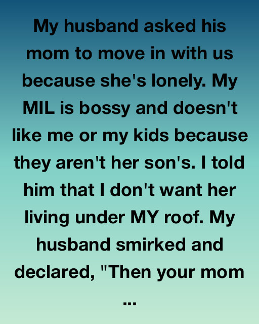 My Husband Said “Then Your Mom Can Go Too” — So I Packed Bags He Didn’t Expect