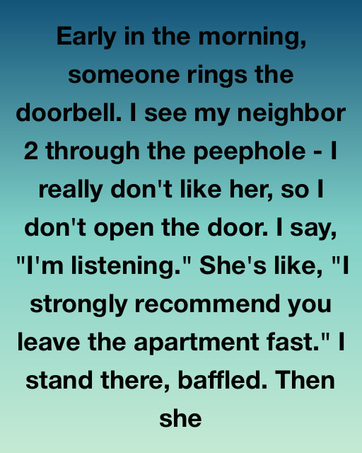 I Saw My Grumpy Neighbor Through The Peephole Telling Me To Leave My Apartment, But Her Warning Was Hiding A Truth I Never Could Have Guessed