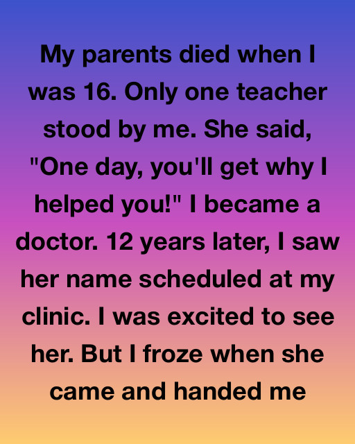 I Became A Successful Doctor Because Of The Teacher Who Saved Me, But I Never Realized The True Reason Why She Chose To Help Me Until She Walked Into My Clinic Twelve Years Later